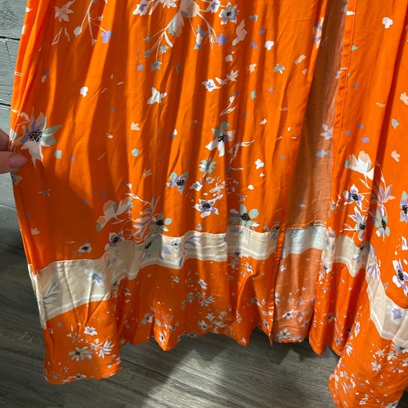 NWT Maaji Orange Floral Flowering Secret Cinched Maxi  Dress Sz Small - Picture 8 of 16